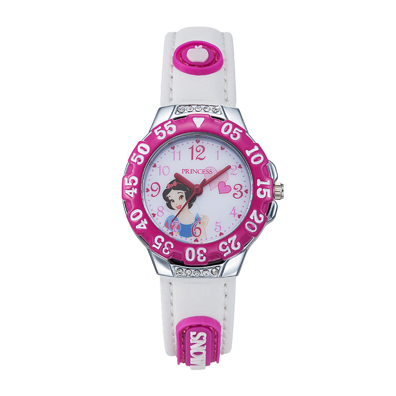 [공식본사정품] 디즈니 OW-089SW 백설공주 핑크 어린이용 가죽시계 33mm 트랜드메카